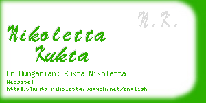 nikoletta kukta business card